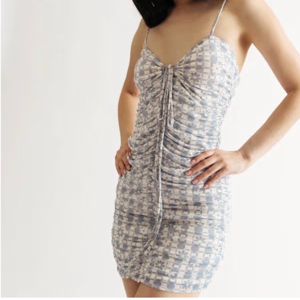 NWT Cotton Candy LA Blue & White Checkered Mini Dress